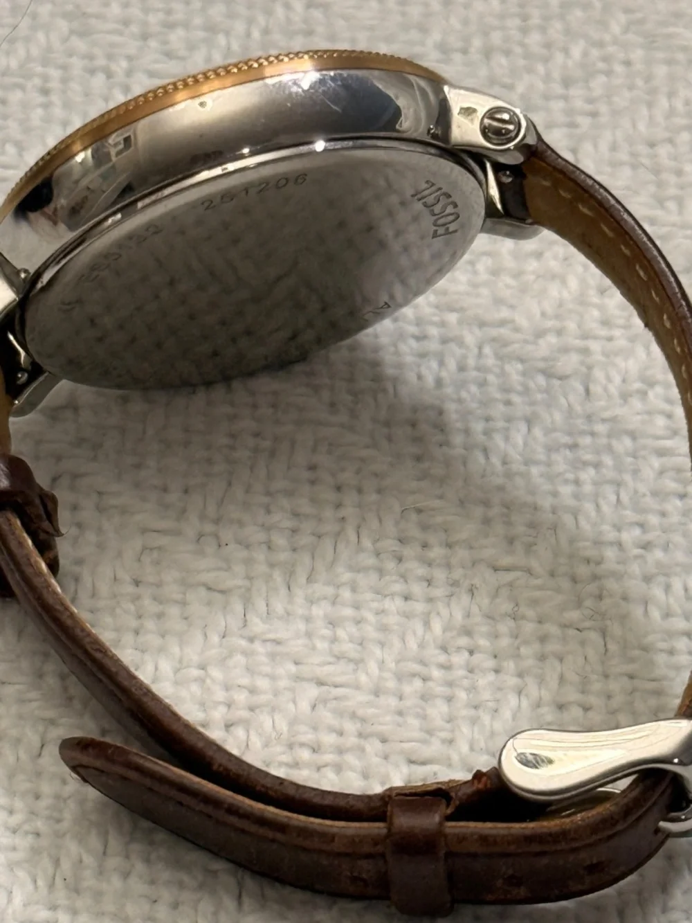 Fossil Brown Leather And Stainless Steel Wrist Watch #13